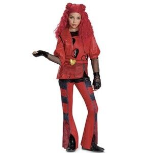 Disney Descendants Red Black Girls Costume M (7-8) Complete Outfit Polyester